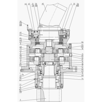Механизм поворота c гидромотором Bosch-Rexroth и ПСМ (до 1.07.2007 г.)